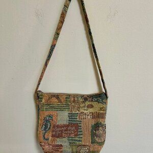 Unique Vintage Crossbody Coastal Summer Theme Purse EUC